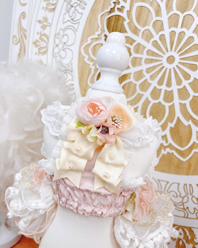 High quality handmade dog dress lace flowers