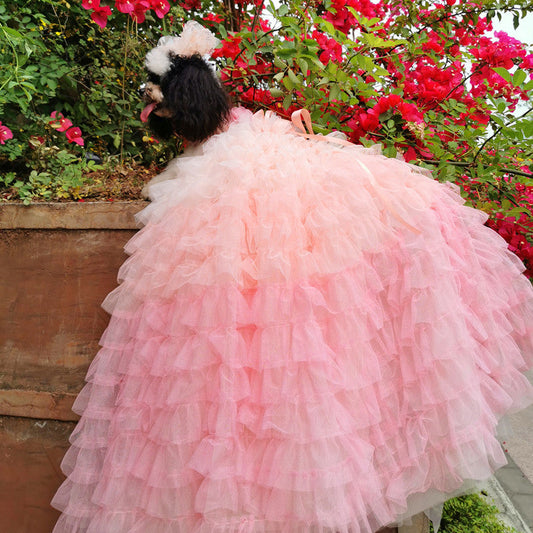 Pink Candy Bloom Gown For Dog